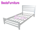 BESTS เตียงเหล็กกล่องเเข็งเเรง ระเเนงเเนวนนอน ขนาด 3.5 ฟุต สีขาว