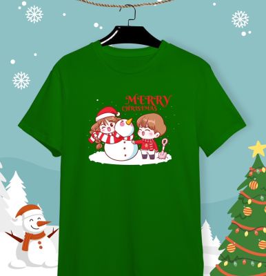 เสื้อยืดลายปีใหม่ เสื้อคริสมาสต์ Happy New Year &amp; Merry Christmas ลายน่ารักๆ ผ้า Cotton 💯ใส่สบาย สีสันสดใส