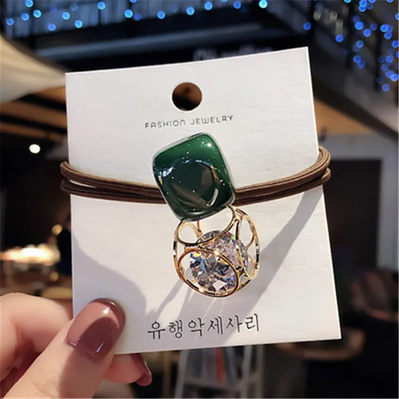 B.I.Y Korean Diamond And Cube Hair Rope Vintage Women Hair Tie