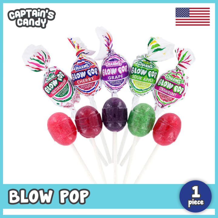 Charms Blow Pop, Assorted Flavors Bubble Gum Lollipops, Grape ...