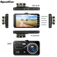 Speedcar กล้องติดรถยนต์แบบใช้ซ้ำได้พร้อมหน้าจอสัมผัส LCD ขนาด4นิ้ว1080P 170 ° มุมกว้าง64GB กล้องติดรถยนต์รถขับรถที่บันทึกมืออาชีพกล้องติดรถยนต์อัจฉริยะ