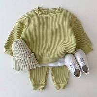 Melario Autumn Winter Fashion Girls Bow Knitted Thick Clothes Sets Kids Warm Long Sleeve Sweater Pants 2pcs Set Baby Girl Outfit