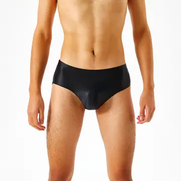 Solid Color Push Up Men Swimming Bikini Briefs Underwear Sexy Swimwear  Beach Surf Shorts Swimwear Panties (Color : Black, Size : Medium)