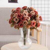 ✕ 10 Flower heads Artificial Rose Decoration Wedding Decor Bouquet delicate Living Room Art