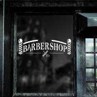 【YF】 Modern Decor Barber Shop Sign Wall Sticker Vinyl Hairstylist Tool Hair Salon Window Decals Removable Murals Wallpaper
