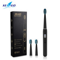 Seago แปรงสีฟันไฟฟ้า SG-551black Sonic Toothbrush กันน้ำ IPX7 อัลตราโซนิค40000rmp/min USB ใช้งาน30วัน แปรงสีฟันอิเล็กทรอนิกส์