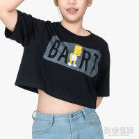 DOSH WOMENS CROPPED T-SHIRTS THE SIMPSONS เสื้อยืดทรงครอปสั้น ผู้หญิง FSIWT1004-BL