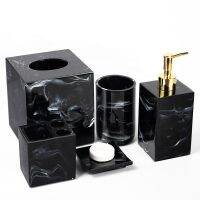 Bathroom Products Marble Look Household Luxury Ho Resin Bathroom Accessories Set