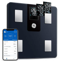 GE Smart Scale for Body Weight and Fat Percentage with All-in-one LCD Display, Weight Scale, Digital Bathroom Scales Bluetooth Rechargeable Body Fat Scale, Accurate Weighing Scale for Weight, 396 lbs