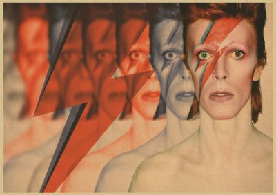 【SALE】 nancarenko1977 David Bowie วินเทจย้อนยุคร็อคแบนด์กีตาร์เพลงเคลือบกระดาษคราฟท์โปสเตอร์โบราณผนังสติกเกอร์ตกแต่งบ้าน