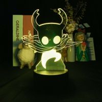 ◘ Game Hollow Knight LOGO 3D Night Light Cute Bedroom Decor Creative Birthday Colorful LED Lamp Gamer Gift PC Gaming Setup