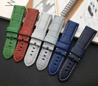 Luxury Brand 22mm 24mm 26mm Black Brown Blue Green Italy Calf Leather Watchband for PAM441 for Panerai strap watch bandby Hs2023