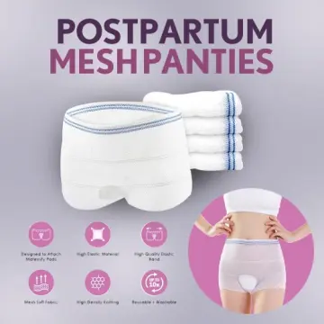 Shapee Postpartum Mesh Panties (5pcs) - C-section/Post-Surgical Panty,  Reusable & Disposable panty, normal delivery