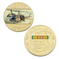 ชุดเหรียญสะสมเหรียญที่ระลึกสำหรับผู้ชายของสะสมชุบทองสงครามเวียดนามสหรัฐ