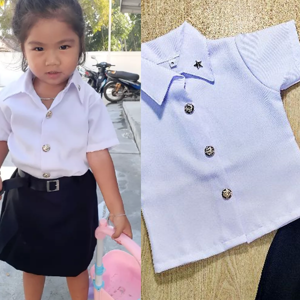 งานไทย-พร้อมส่ง-ชุดนักศึกษาเด็ก-ชุดนักศึกษาหญิง-ชุดอาชีพเด็กในฝัน-เสื้อ-กระโปรง-เข็มขัด