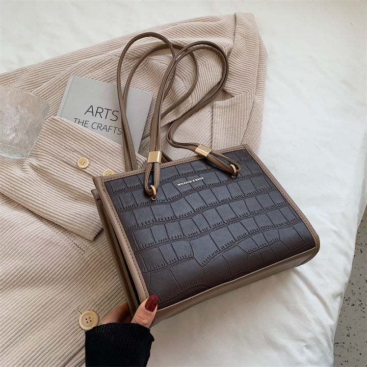 ladies-stone-pattern-shoulder-bag-casual-shopping-bag-zipper-female-bag-solid-color-leather-messenger-bag-large-capacity-bag