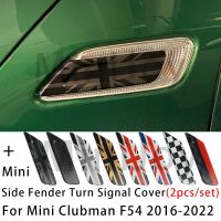 2Pcs/Set For MINI Cooper Clubman F54 2016-2022 The Black Flag Car Fender Turn Signal Exterior Light Covers Sticker Essoies