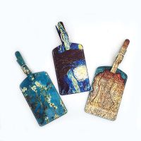 【DT】 hot  Van Gogh Famous Painting PU Leather Luggage Tag Women Men Portable Label Suitcase ID Address Holder Baggage Boarding Tag