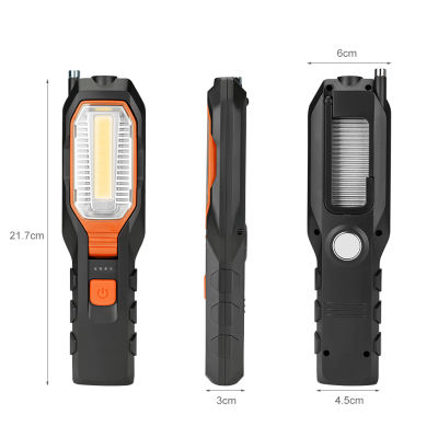 z2 COB LED Work Light Adjustable Inspection Lamp Magnetic Hand Torch USB Rechargeable Camping Lantern With Hook Magnet Pick Tool