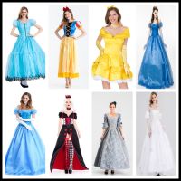 original Halloween new adult cosplay bell princess dress fairy tale Snow White dress stage costume