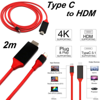 LF อะแดปเตอร์ไปยังสาย HDMI USB C ชนิด-C เป็น HDMI อะแดปเตอร์สำหรับ Macbook Matebook DELL XPS13/15 Samsung โน๊ตบุ๊คกาแล็คซี่หนังสือ S8 S8 +