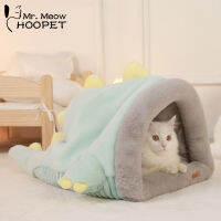 Hoo New Style Winter Big Space Cat House Deep Sleeping Comfortable Cat Bed Basket for Cat Small Dogs Dinosaur Shape Bed