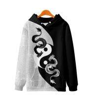 ฤดูใบไม้ร่วงคู่จีน Tai Chi Dragon พิมพ์เสื้อแขนยาว Hoodies Casual Men Women เสื้อกันหนาว Harajuku Streetwear