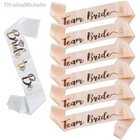 【hot】✣  Sash cetim para decoração de despedida solteira ouro rosa team bride to be girls hen casamento chuveiro nupcial suprimentos 1 conjunto