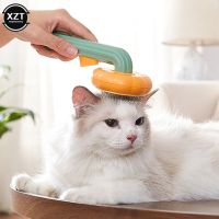 Pumpkin Cat Brush Comb For Pet Grooming Removes Loose Underlayers Tangled Hair Remover Brush Pet Hair Shedding Self Cleaning Brushes  Combs