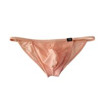 【CW】 Men  39;s Silk Thongs Penis Bulge Low Rise G-String Panties Gay Underpants​ Cock Undies