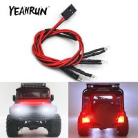 YEAHRUN ไฟหน้าจำลองและไฟท้ายกลุ่มไฟ LED สำหรับ TRX4M Bronco Defender 1/18ตีนตะขาบ RC ชิ้นส่วนโมเดลรถยนต์