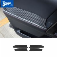 JIDIXIAN คาร์บอนไฟเบอร์รถประตูด้านใน Armrest Handle ตกแต่งสติกเกอร์สำหรับ4Runner 2010อุปกรณ์ตกแต่งภายใน