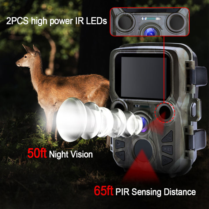 mini-trail-เกมกล้อง-night-vision-1080p-12mp-กันน้ำล่าสัตว์กล้องกลางแจ้ง-wild-photo-traps-ir-leds-ช่วง65ft