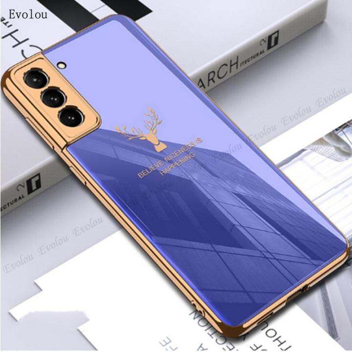 2023ใหม่-สำหรับ-s22-samsung-เคสโทรศัพท์กระจกเทมเปอร์ชุบพิเศษสำหรับ-s22-samsung-galaxy-และ-s21-s21fe-บวกกรอบป้องกันด้านหลังแข็ง