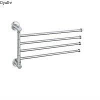 ❈ DyuIhr modern minimalist wall-mounted stainless steel rotating towel bar brushed four-bar towel rack bathroom accessories