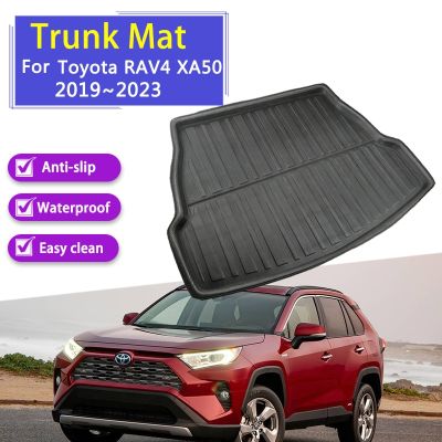 เสื่อท้ายรถสำหรับ Toyota RAV4 RAV 4 XA50 50 2019 ~ 2023อุปกรณ์เสริมกันน้ำแผ่นซับที่เก็บของท้ายรถแผ่นอัตโนมัติพรมสำหรับรถยนต์