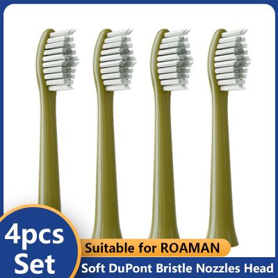 4pcs Replacement Brush Heads Suitable for ROAMAN T10/T10S/T3/T5 Electric Toothbrush Head Soft DuPont Bristle Nozzles Head
