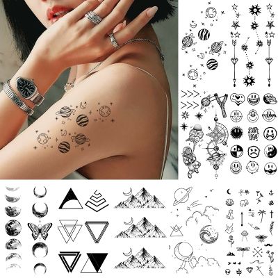 hot！【DT】✥﹍  Temporary Sticker Clouds Star Flash Tatoo Fake Tatto Neck Arm Hand Back Leg for Men