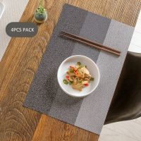 【CC】 Anti-skid Placemat Washable Dining Table Mats Resistant Placements Woven Vinyl Pack of 4PCS