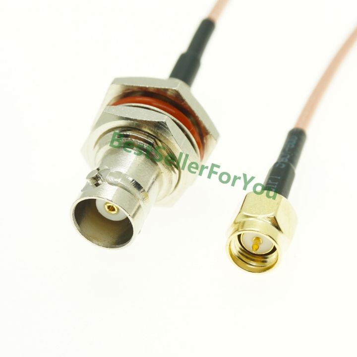 New Connector BNC Female Jack Bulkhead To SMA Male SMA Plug RF Coaxial Jumper Pigtail Cable RG316 Electrical Connectors