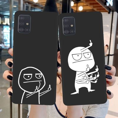 （cold noodles）   ตลกนิ้วกลางสำหรับ Samsung Galaxy A52 A72 A32 A12 A51 A71 A53 A73 A33 A50 S20 S21 FE S22 Plus Ultra Cover