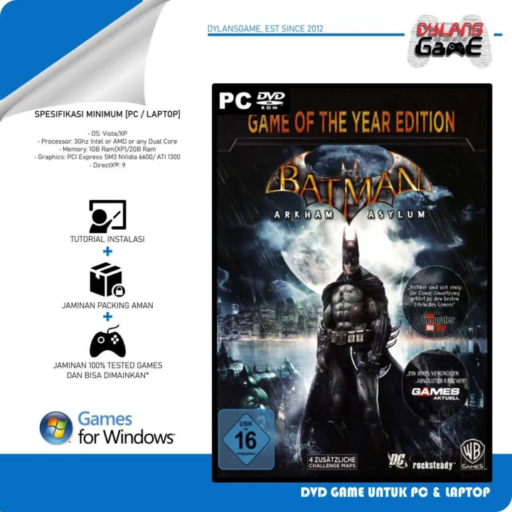 Batman: Arkham Asylum - Kaset Game PC - Game Laptop | Lazada Indonesia