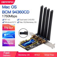 1750Mbps Fenvi T919 PCIe การ์ด WiFi BCM94360สำหรับ MacOS Hackintosh บลูทูธ4.0 802.11ac 2.4G/5GHz dual Band Desktop PC