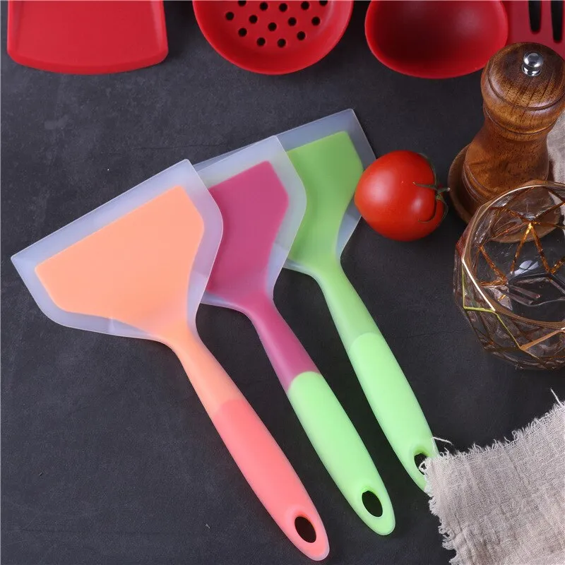 Silicone Kitchen Ware Cooking Utensils Spatula Beef Meat Egg Kitchen  Scraper Wide Pizza Cooking Tools Shovel