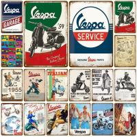 Vespa Motorcycle Pub Bar Decoration Tin Sign Shabby Chic Home Decor Plaque Metal Sign Wall Poster Vintage Decor Art Vintage