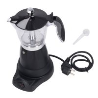 Electric Italian Coffee Pot Coffee Machine 6 Cup Portable Aluminum Bottom Part Rustproof Transparent PP Top 300ML For Kitchen