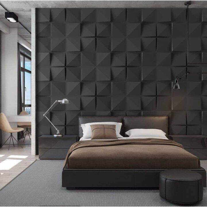 ☉3D PVC Wall Panels 5050cm Accent Wall DIY Home Installation Wall Panel