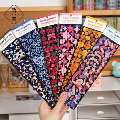 Mohamm 2Pcs Neon Garden Ribbons Stickers Scrapbooking Stationery School Supplies