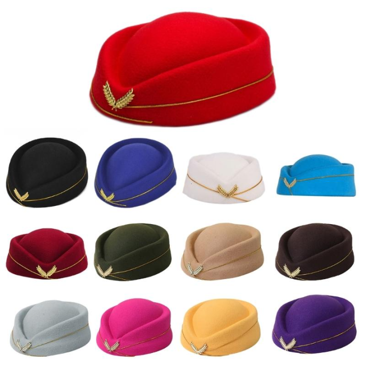 Stewardess Beret Hat Air Hostesses Cap Party Favors Cosplay Formal Uniform Hats Costume Props