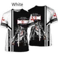 Cavalier Knights Templar Armor Casual Streetwear Harajuku Unisex 3DPrint แขนสั้น Streetwear เสื้อยืด